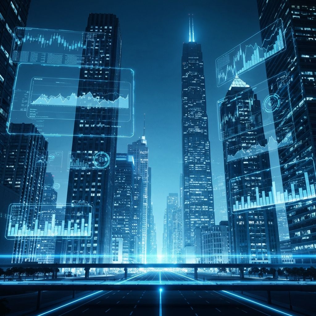 Cityscape com dados digitais